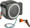 GARDENA Wall Hose Box 35 RollUp XL White + GARDENA Classic Multifunctional Spray Nozzle