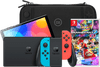 Nintendo Switch OLED Blau/Rot + Mario Kart 8 Deluxe + Bluebuilt Travel Case