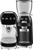 SMEG ECF02BLEU Schwarz + Kaffeemühle