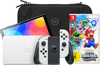 Nintendo Switch OLED Weiß + Super Mario Bros. Wonder + BlueBuilt Schutzhülle
