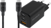 BlueBuilt Power-Delivery-Ladegerät 2 USB-C-Ports 65 W + USB-C-Kabel 3 m Nylon Schwarz