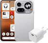 Nothing Phone (4a) Pro 128GB Silber 5G + BlueBuilt Ladegerät mit USB-C-Port 45 W Weiß