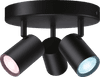 WiZ 3 Spots Imageo rund - Farbiges und weißes Licht - GU10 - Schwarz