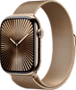 Apple Watch Series 10 4G 46 mm Titan Gold Milanaise Armband M/L