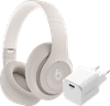 Beats Studio Pro Cream + BlueBuilt Power Delivery Charger with USB-C Port 20W White