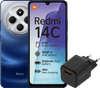 Redmi 14C 128GB Blue 4G + BlueBuilt Charger with USB-A Port 18W Black