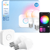 Philips Hue Essential A60 White and Color Starter Pack E27 806 lumens 2-pack + Bridge