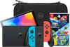 Nintendo Switch OLED Blau/Rot + Super Mario Galaxy 1+2 + BlueBuilt Schutzhülle