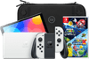 Nintendo Switch OLED White + Super Mario Galaxy 1+2 + BlueBuilt Travel Case