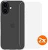 BlueBuilt Backcover iPhone 16 Transparent + Panzerglas Doppelpack