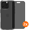 BlueBuilt Protective Cover iPhone 16 Pro Transparent + Privacy Displayschutz Doppelpack