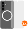 BlueBuilt Protective Backcover Magnet Galaxy S25 Transparent + Displayschutz Doppelpack