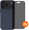 BlueBuilt Protective Cover MagSafe iPhone 17 Pro Blue + Privacy Displayschutz Doppelpack
