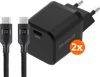 BlueBuilt 65 W GaN-USB-C-Ladegerät Schwarz + USB-C-Kabel 240 W 2 m