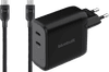 BlueBuilt 100-Watt-GaN-Ladegerät mit 2 USB-C-Ports Schwarz + BlueBuilt USB-C-Kabel 240 W 2 m Nylon