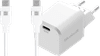 BlueBuilt Power-Delivery-Ladegerät 20 W + USB-C-Kabel 3 m Nylon Weiß