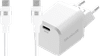 BlueBuilt Power-Delivery-Ladegerät 45 W + USB-C-Kabel 3 m Nylon Weiß