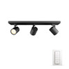 Philips Hue Runner Mounted Spot White Ambiance 3 Lights Black Bluetooth