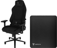 Vortech Prestige Plus Gaming-Stuhl Schwarz + Vortech Bodenschutzmatte Schwarz
