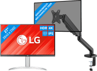 LG 27UP83AK-W + BlueBuilt Monitorhalterung Gasfeder für 1 Monitor