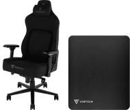 Vortech Prestige Gaming-Stuhl Schwarz + Vortech Bodenschutzmatte Schwarz