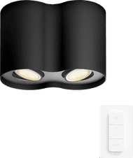 Philips Hue Pillar Aufbauspot White Ambiance - Schwarz - 2 Spots + Dimmer
