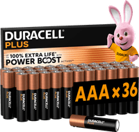 Duracell Plus AAA batteries 36 pieces
