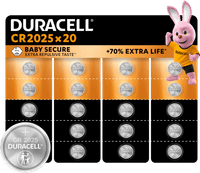 Duracell Specialty CR2025 lithium button cell batteries 3V 20 pieces