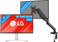 LG 27UP850K-W.AEU + BlueBuilt Monitorhalterung Gasfeder für 1 Monitor