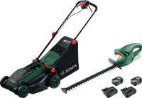 Bosch Rotak 18V2-38 + Bosch EasyHedgeCut 18-45 Li + Bosch Starterset 18V 4,0 Ah (2x)