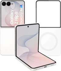 Samsung Galaxy Z Flip 8 512GB White 5G + Samsung Back Cover with Magnet Transparent