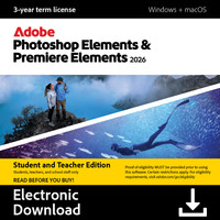 Adobe Photoshop and Premiere Elements 2026 Student/Teacher 3 Years - Digital
