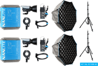 Nanlite FC-120B LED Bi-Color Spot Light Dual Kit (with light stand and softbox)