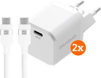 BlueBuilt 65 W GaN-USB-C-Ladegerät Weiß + USB-C-Kabel 240 W 2 m Nylon