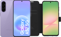 Samsung Galaxy A57 256GB Lila 5G + BlueBuilt Book Case Schwarz