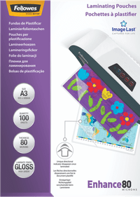 Fellowes Laminating Sheets Enhance 80mic A3 (100 units)