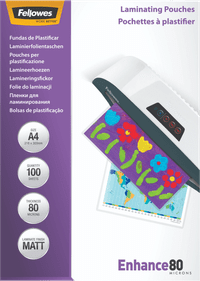 Fellowes Laminator covers Enhance Mat 80 mic A4 (100 Pieces)