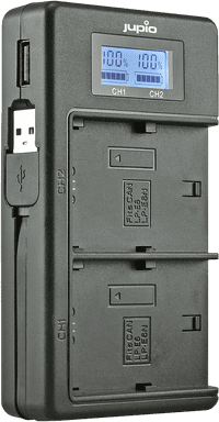 Jupio USB Duo Charger LCD for Canon LP-E6 (N)