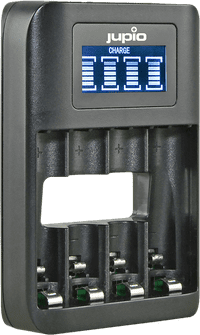 Jupio USB Battery Fast Charger LCD 4 Schächte