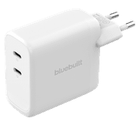 BlueBuilt 100-Watt-GaN-Ladegerät mit 2 USB-C-Ports Weiß