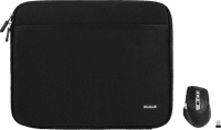 BlueBuilt Laptophülle Breite 32 cm 13 - 14 Zoll Schwarz + Maximus Maus