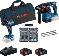 Bosch Professional GBH 18V-22 + GSR 18V-45 Kombiset + Zubehör