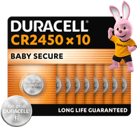 Duracell Specialty CR2450 lithium button cell batteries 3V 10 pieces