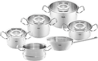 Fissler Original-Profi Collection Topfset mit Glasdeckeln 6-teilig + Soßentopf + Dampfeinsatz