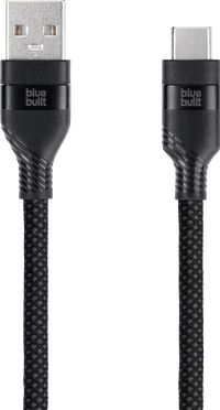 BlueBuilt USB-A-auf-USB-C-Kabel 1,5 m Nylon Schwarz