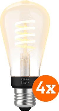 Philips Hue Filament Light White Ambiance Edison E27 4-pack