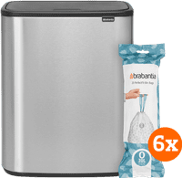 Brabantia Bo Touch Bin 2x 30L Steel Fingerprint Proof + Trash Bags (120 units)