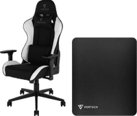 Vortech Essential Gaming Chair White + Vortech Floor Mat Black