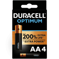 Duracell Alkaline Optimum AA batteries 4 units