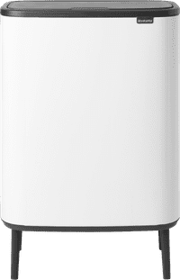 Brabantia Bo Touch Bin Hi Mülleimer 60 Liter mit Kunststoff Inneneimer - White
